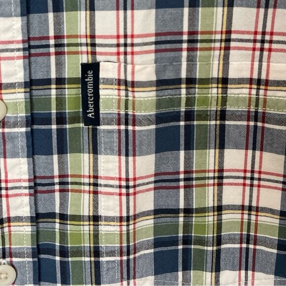 Abercrombie & Fitch Men’s Plaid Short Sleeve Button Down Shirt Size L Preppy - Picture 6 of 9